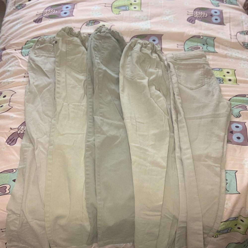 Girls Khaki Uniform Bottoms (set of 5)